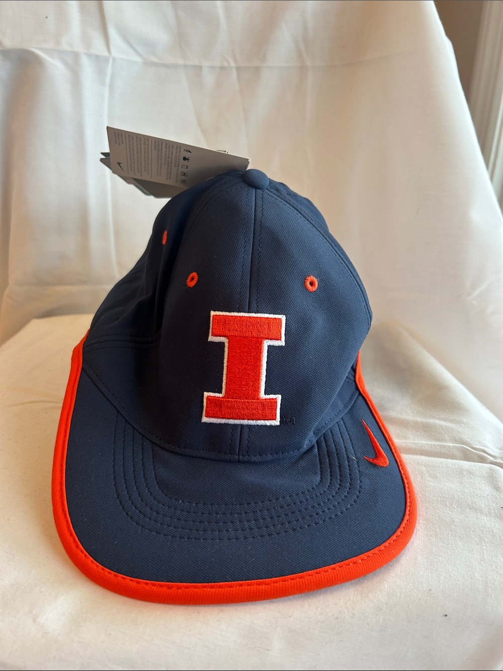 Nike Mens Navy and Orange Baseball Hat with Embroidered I